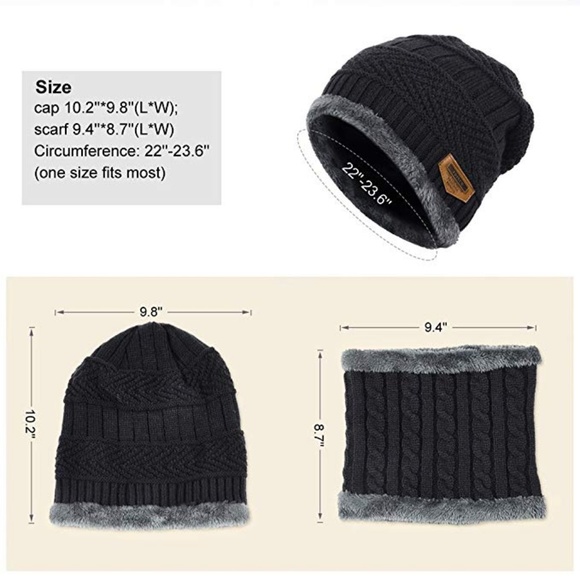 Unisex Winter Beanie Hat with Neck Warmer - Picture 5 of 8